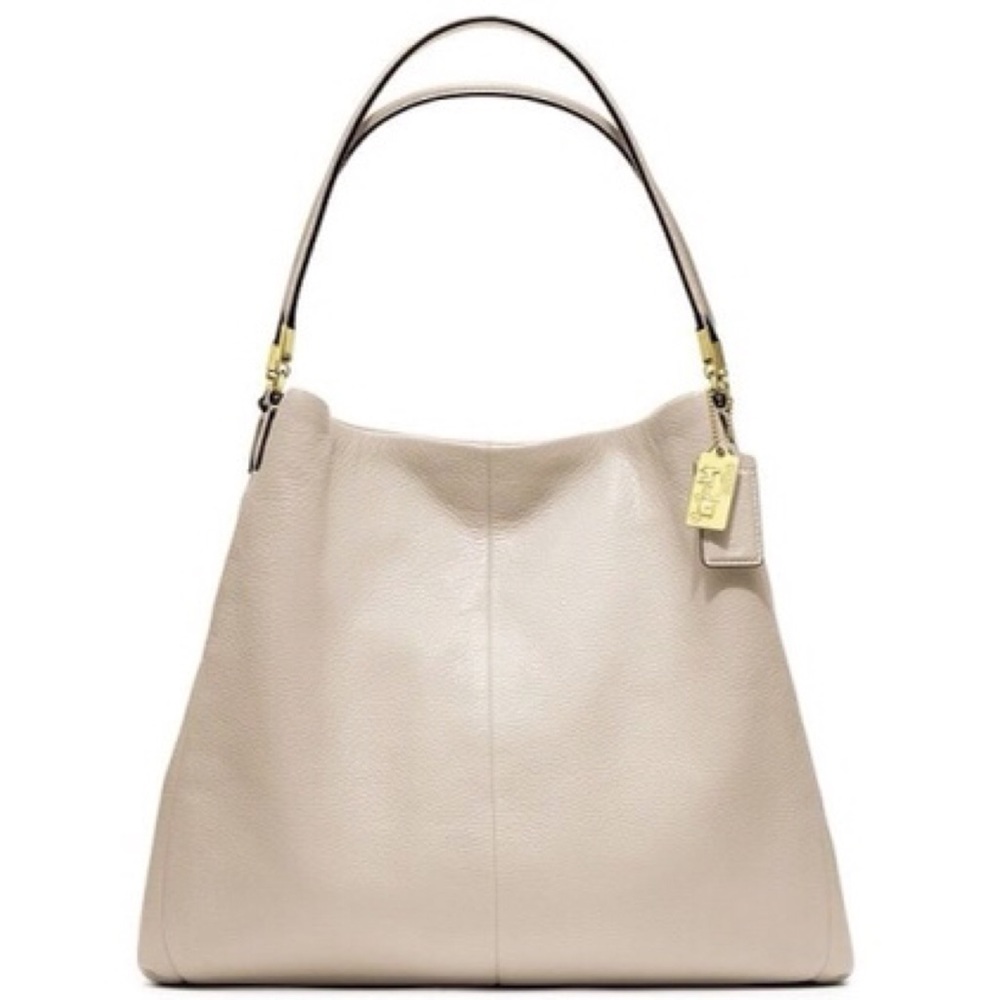 COACH MADISON PHOEBE Beige Leather Shoulder Bag